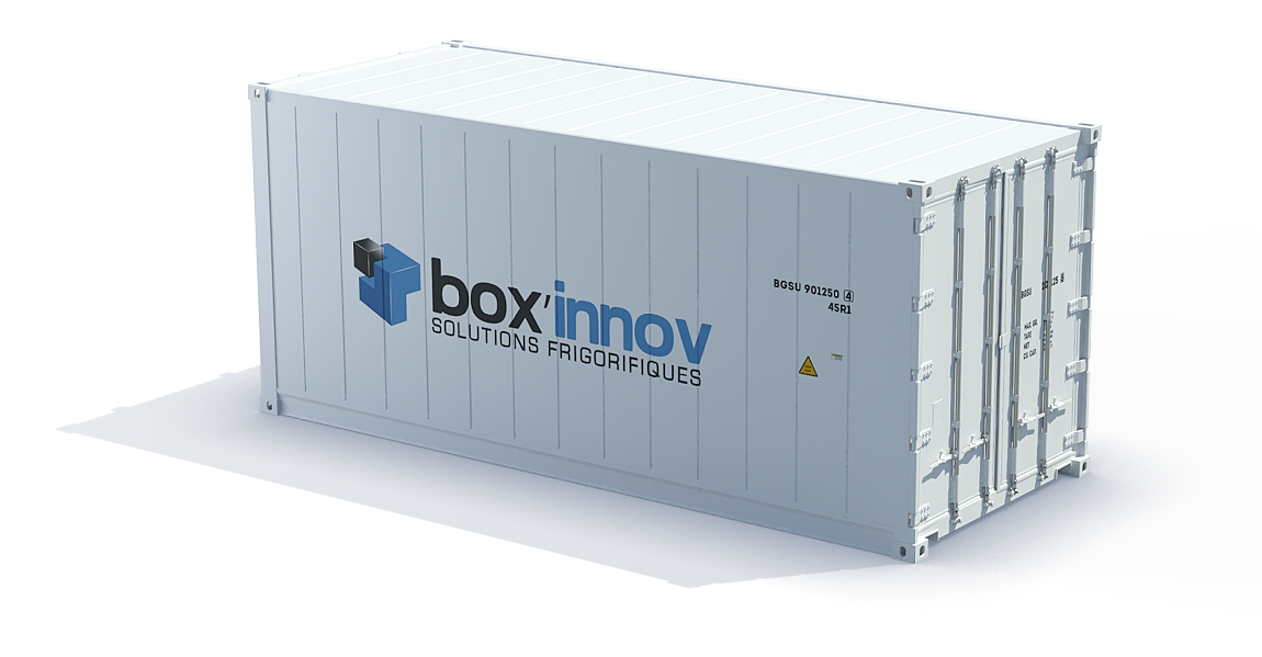 Vue 3D d'un conteneur isotherme 20 pieds Box'Innov