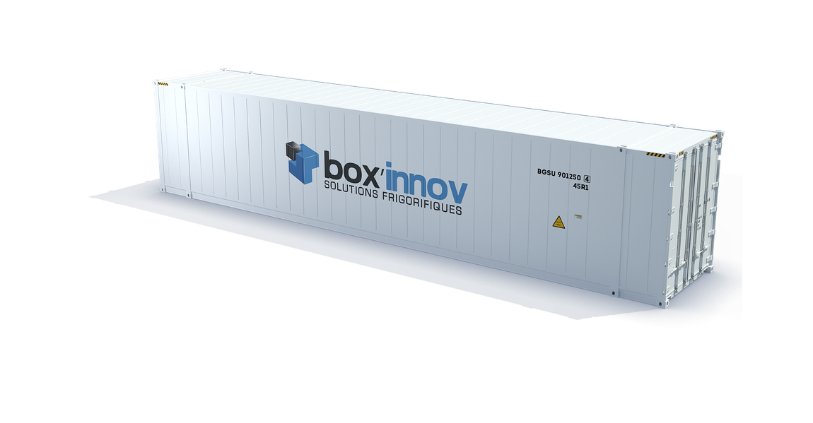 Vue 3D d'un conteneur isotherme 40 pieds High Cube Box'Innov