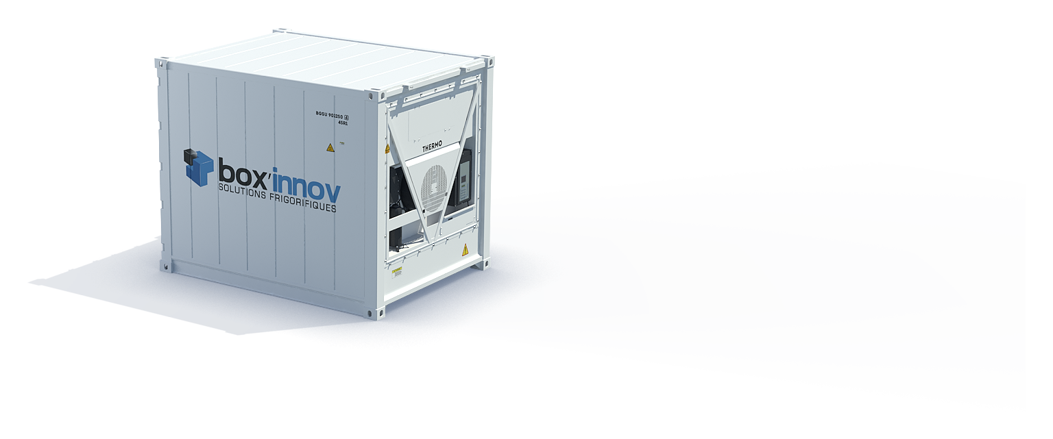 Vue 3D d'un conteneur frigorifique 10 pieds Box'Innov