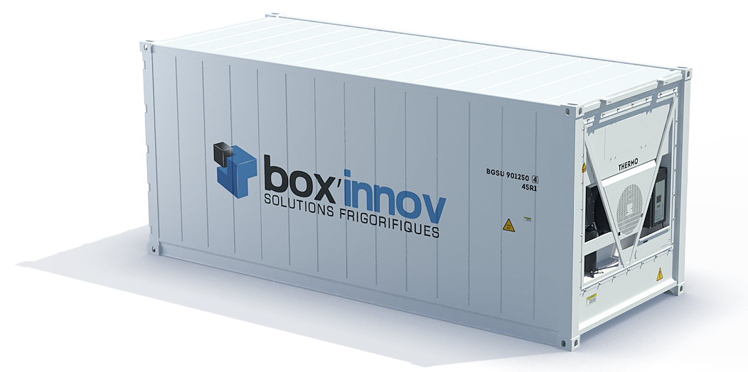 Vue 3D d'un conteneur frigorifique 20 pieds Box'Innov