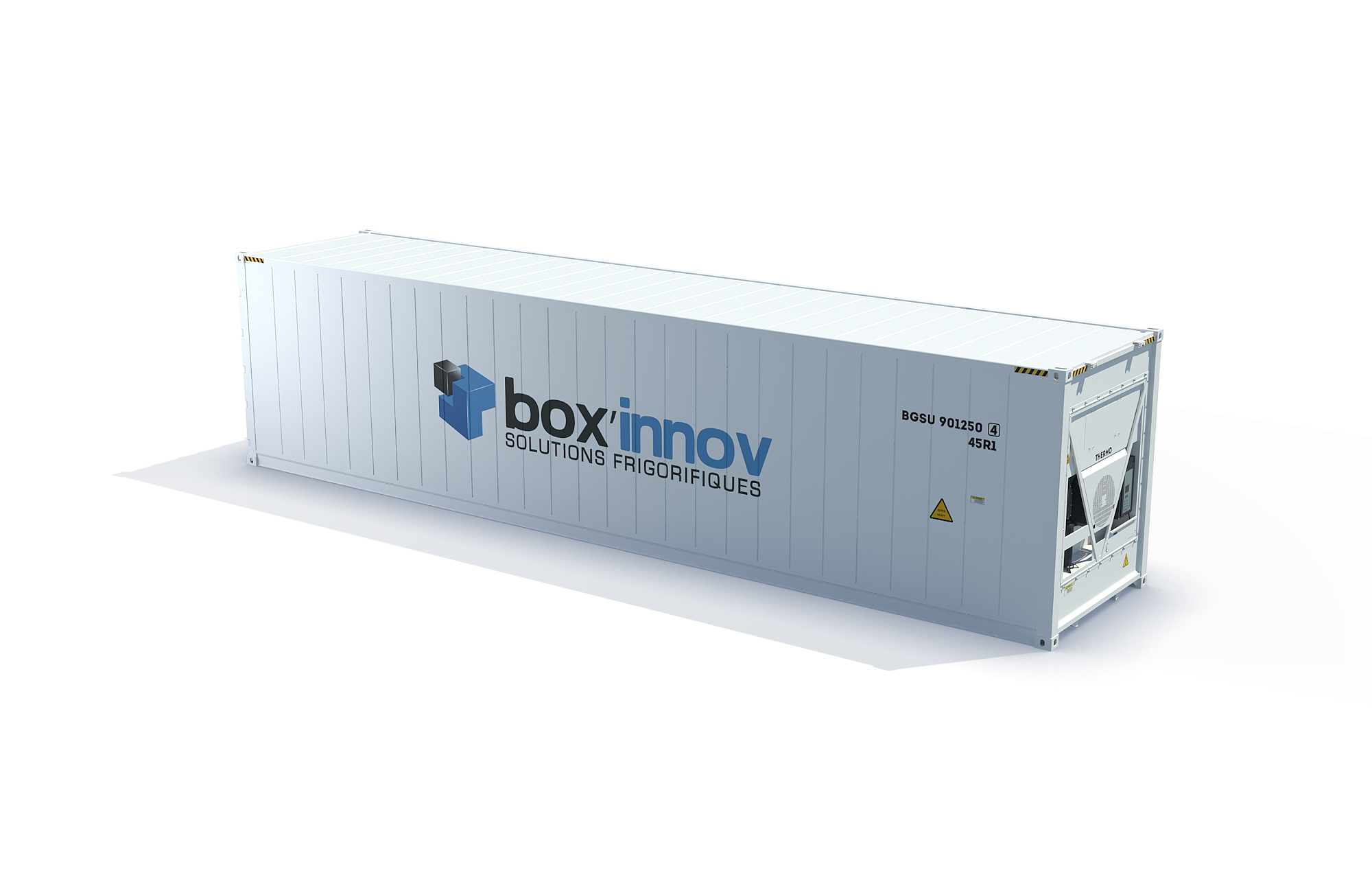 Vue 3D d'un conteneur frigorifique 45 pieds High Cube Box'Innov